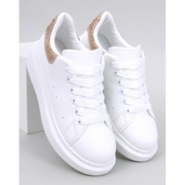 Parkss WHITE/GULD platform sneakers med rhinestones hvid 5