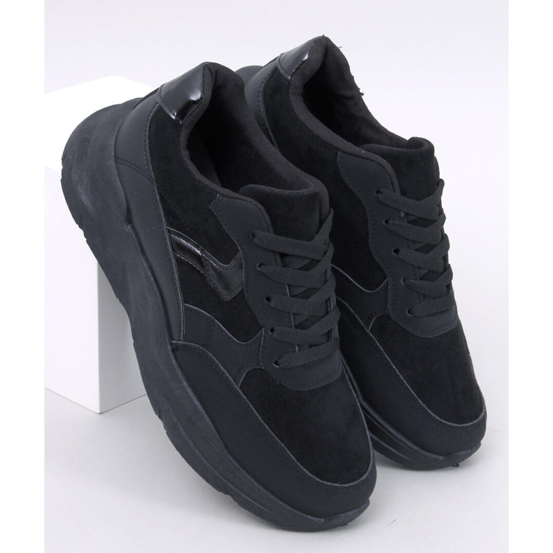 Clervie Black wedge sneakers sort 1