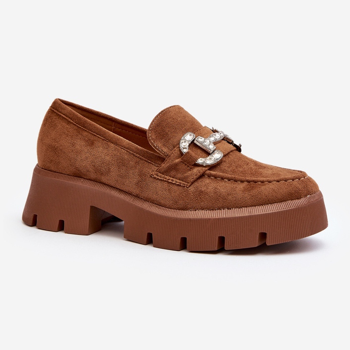 Damemokkasiner med dekoration Camel Ellise brun 1