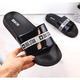 Kvinders sorte patentflip-flops Big Star GG274A007 1