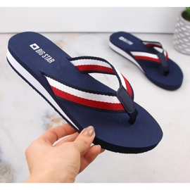 Kvinders marineblå kile-flip-flops Big Star LL274779 1