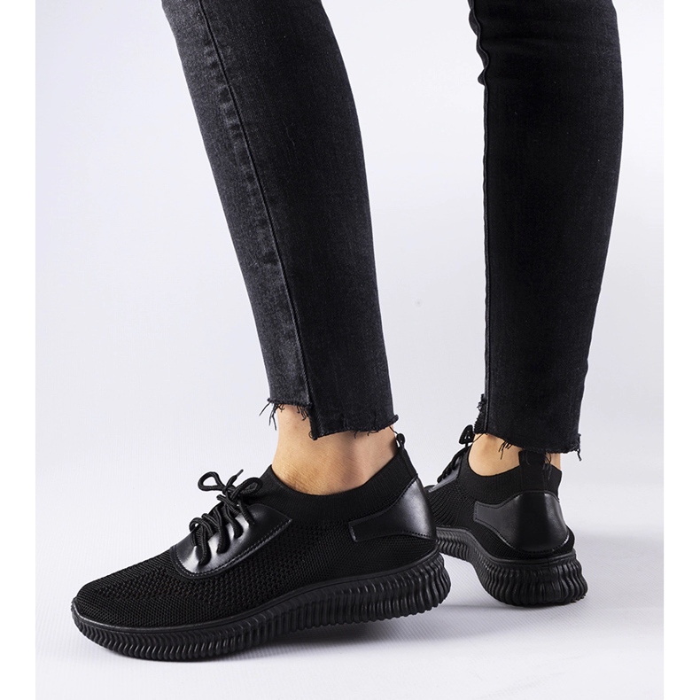 Sorte gennembrudte Pierantonio sneakers 1
