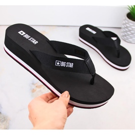 Kvinders sorte wedge flip-flops Big Star JJ274A332 1