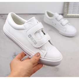 Børnesneakers lavet af økologisk læder med velcro, hvid Big Star LL374071 2