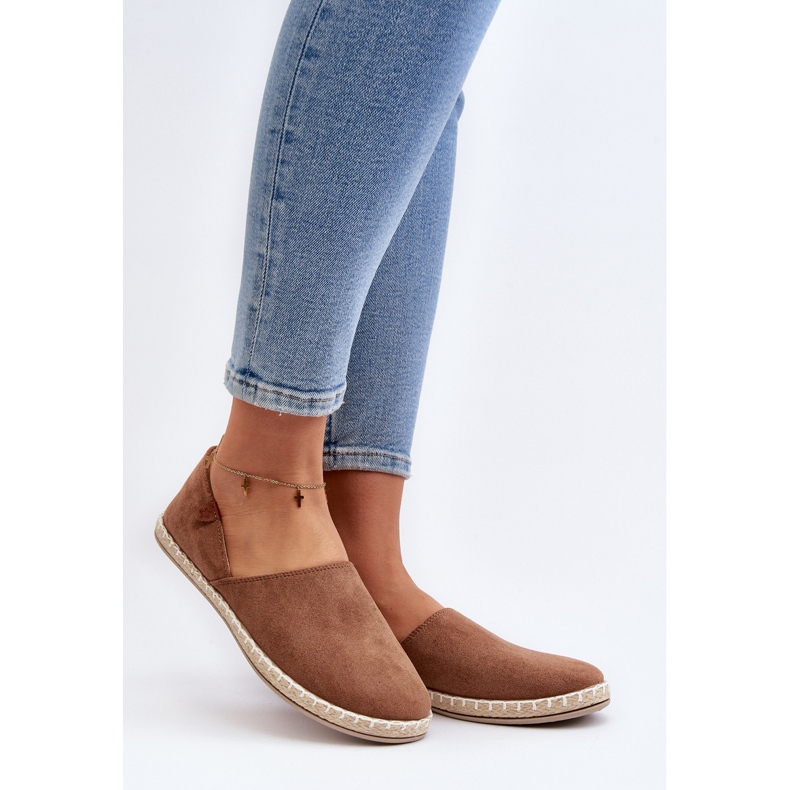 Dame ruskind Espadrilles Brun Vulcano 2