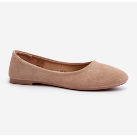 Dame beige ruskind ballerinaer Lasota 1