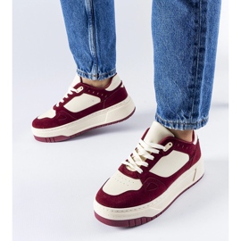 Bourgogne og hvide Pomona platform sneakers rød 1