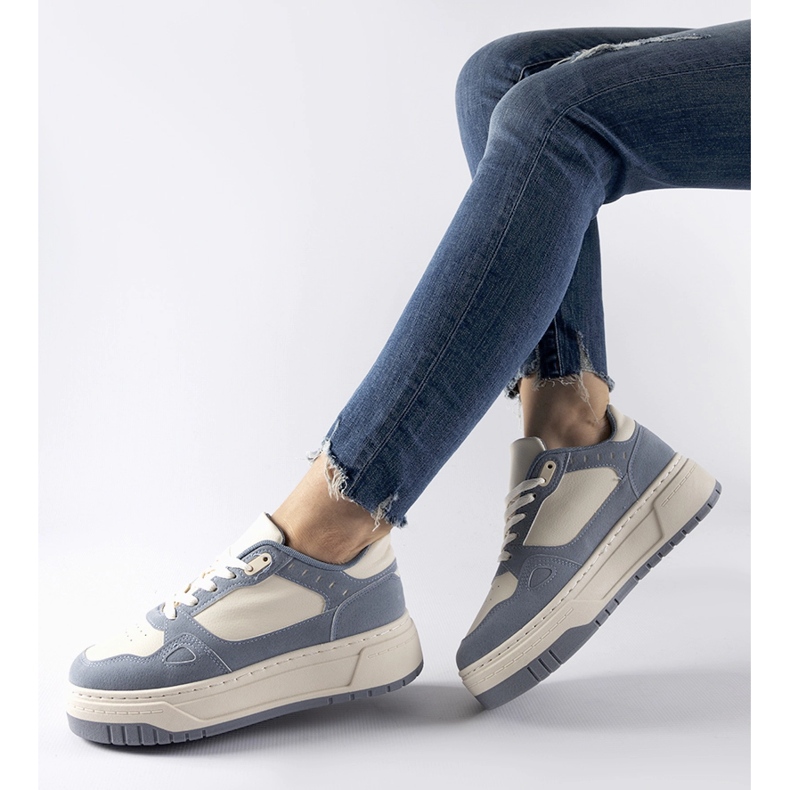 Blå og hvide Pomona platform sneakers 1