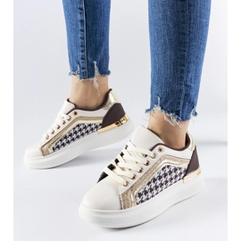 Briercliff brune og beige glitter sneakers 1