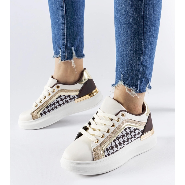 Briercliff brune og beige glitter sneakers 1