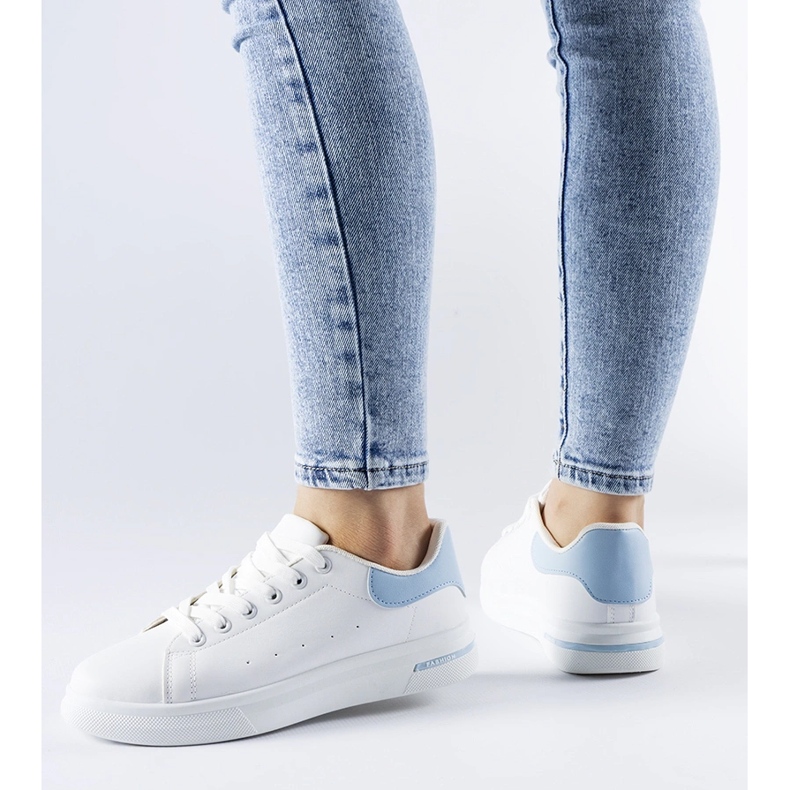 Hvide og blå Leland sneakers 1