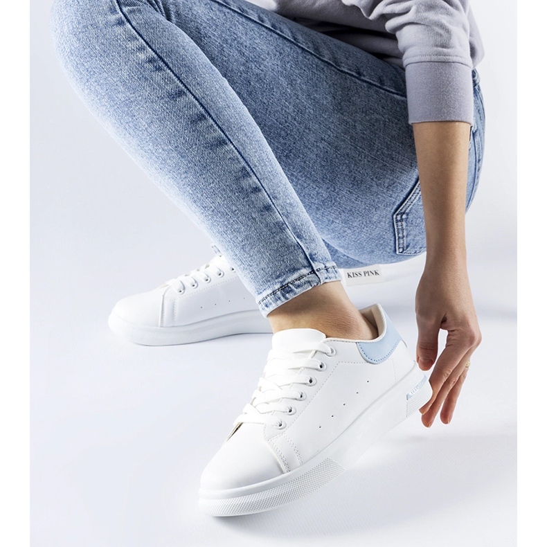 Hvide og blå Leland sneakers 2