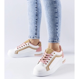 Hvide og lyserøde Mayfield platform sneakers 1