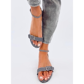Ditty Black stribede sandaler - 2. kvalitet hvid 1