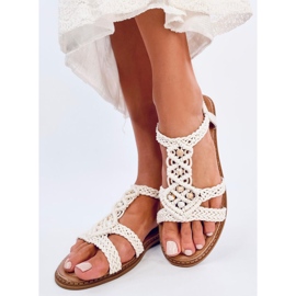 Ashes Beige boho string sandaler 1