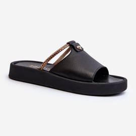 Zazoo 2896 læderflip-flops til kvinder, sorte 1