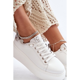 Læder damesneakers med armbånd CheBello 4406 Hvid 2