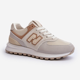 Beige damesneakers Sportssko Alettesa 2