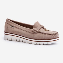 Dame Beige Platform Mokkasiner Railav 2