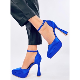 Carlie Navy platform pumper blå 2