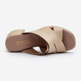 Zazoo 40373 læder flip-flops på en beige blok 9
