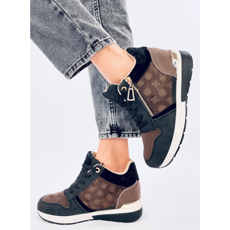 Telts Black wedge sneakers sort 2