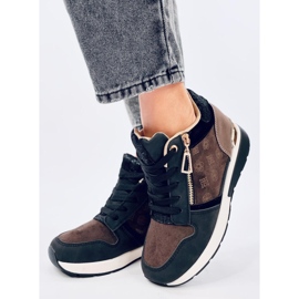 Telts Black wedge sneakers sort 1