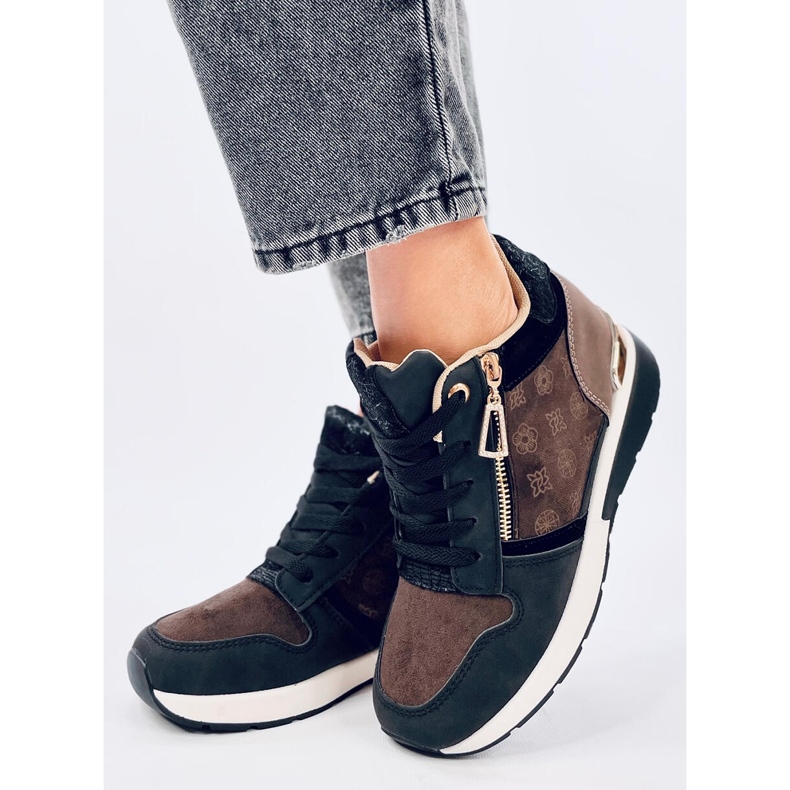 Telts Black wedge sneakers sort 1