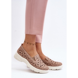 Dame gennembrudte sko Pink Emilei beige 2