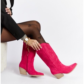 Pink højhælede cowboystøvler fra Sapri lyserød 1