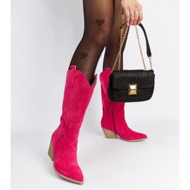 Pink højhælede cowboystøvler fra Sapri lyserød 2