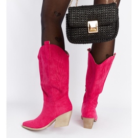 Pink højhælede cowboystøvler fra Sapri lyserød 3