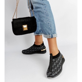 Sorte og grå Slip On Tartano sko 1