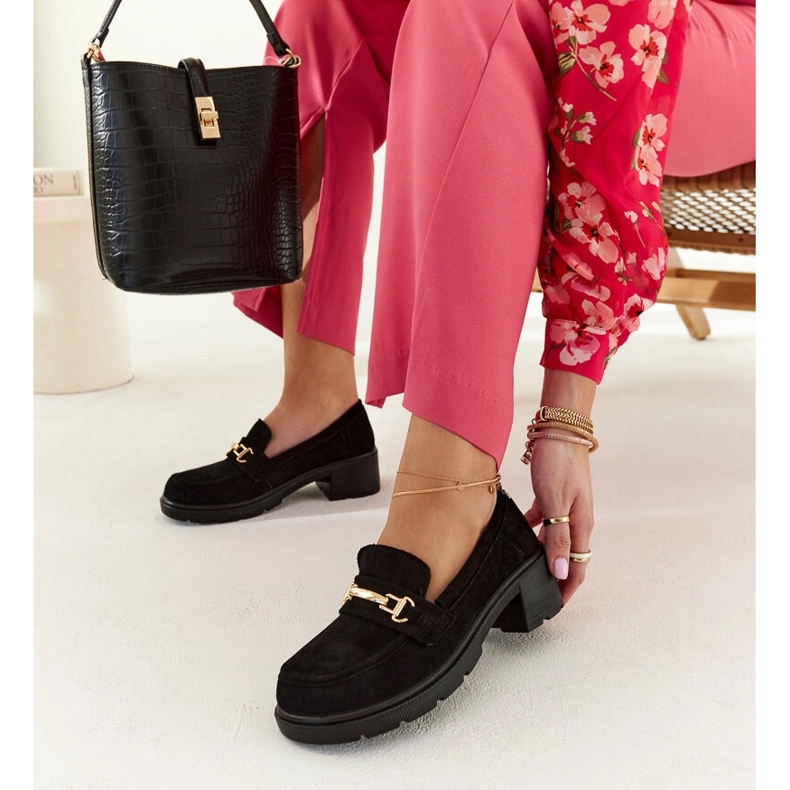 Sherie loafers i sort ruskind 1