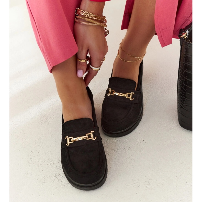 Sherie loafers i sort ruskind 2