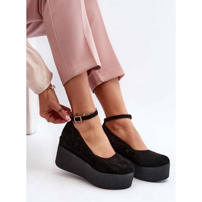 Kvinders sorte Malla Espadrilles på en kile 2