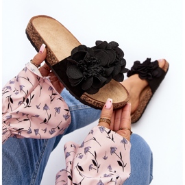 Dameflip-flops med blomster, Sort Lulania 1