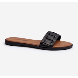 Klassiske flade flip flops til kvinder, sort Namrita 1