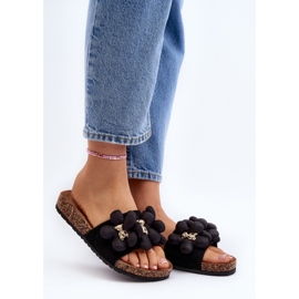 Dame-flip-flops med dekorationer Sort Bunlia 2