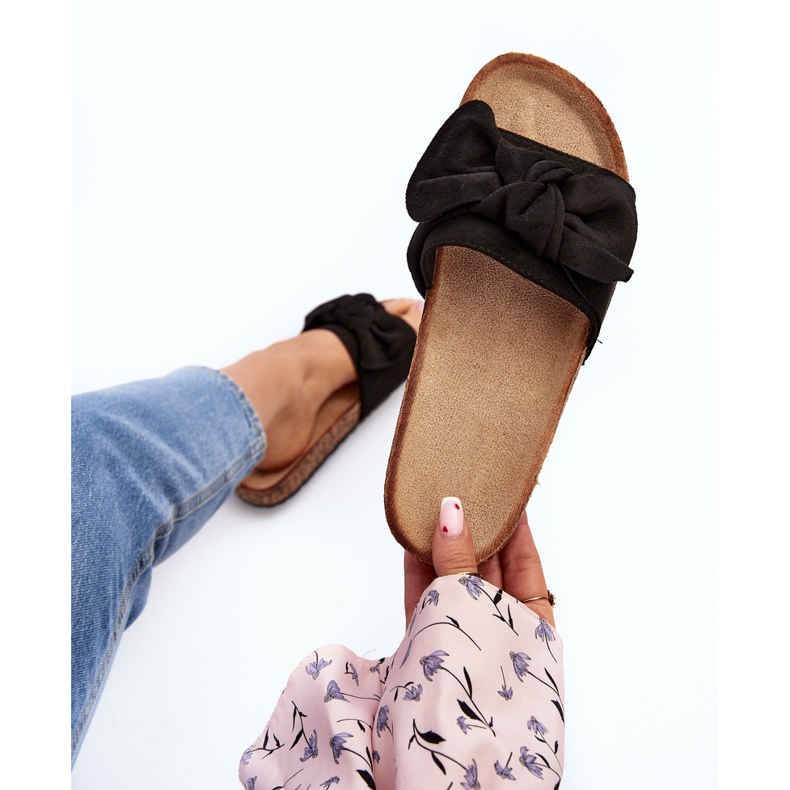 Flip-flops til kvinder med sløjfe, sort Ezephira 1