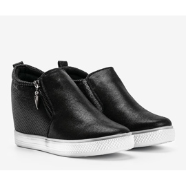 Sort skinnende kvinders Avery sneakers 1