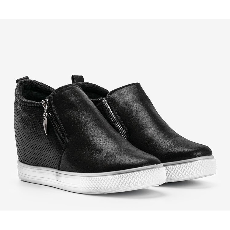 Sort skinnende kvinders Avery sneakers 1