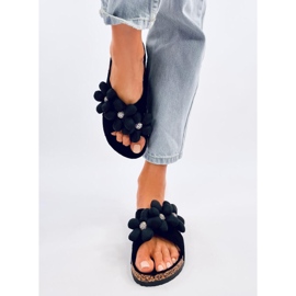 Charss Sorte korkflip-flops med pudeblomster 1