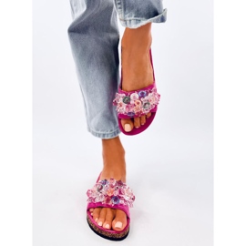 Korkflip-flops med Maliv Fuchsia sten lyserød 1
