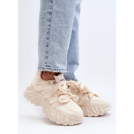 Beige damesneakers på en chunky sål Ellerai 1