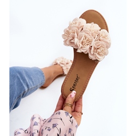 Dame Flip Flops Med Blomster Beige Eelfan 1