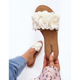 Dame Flip Flops Med Blomster Hvid Ålefan 2