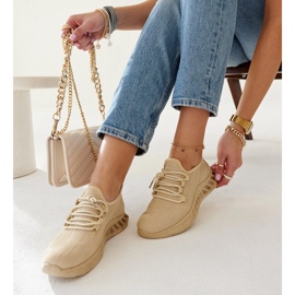 Beige sneakers i stof fra Weekley 2