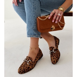 Leopardmokkasiner med Marija-rhinsten beige 1