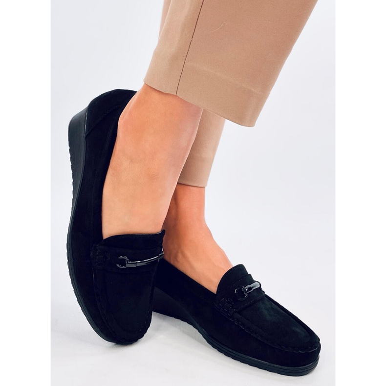 Indian Black wedge loafers sort 2
